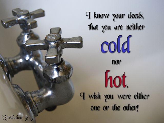 Revelation 3:15 - I know your deeds, that you are neither cold nor hot.  I wish you were either one or the other.